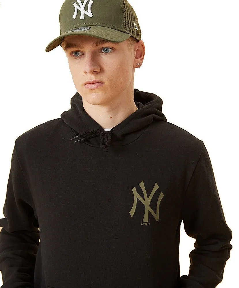 sudadera New Era Left Chest Team Logo Hoody MLB New York Yankees - Black/New Olive - men´s