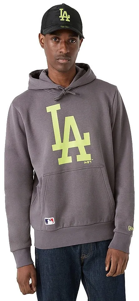 sudadera New Era Seasonal Team Logo Hoody MLB Los Angeles Dodgers - Graphite Black/Neon Green - men´s