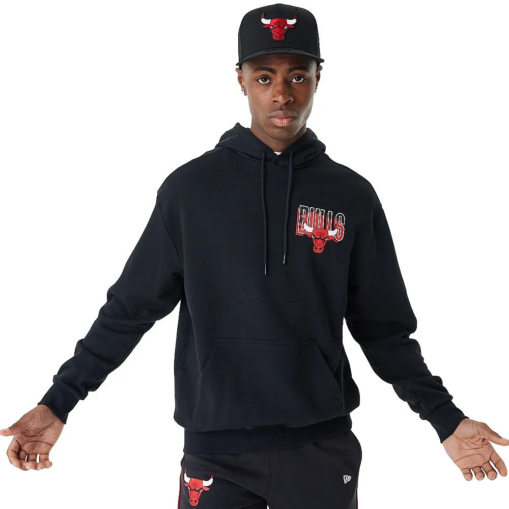 sudadera New Era Skyline Graphic OS Hoody NBA Chicago Bulls - Black/Faded Red - men´s