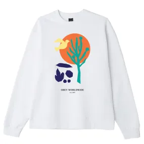 Sudadera OBEY cuello redondo mujer CACTUS BOX FIT CREW white  Ref. 217531767 blanca