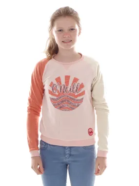 Sudadera ONEILL niña con cuello redondo Ref. 7P6482 Rise and Shine sweatshirt color rosa palo – beig