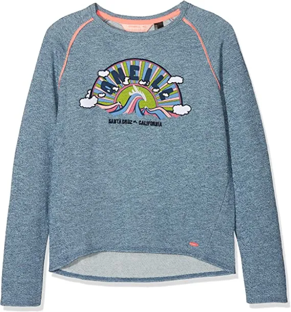 Sudadera ONEILL niña con cuello redondo Rise and surf sweatshirt atlantic blue Ref. 8A6472 azul arco iris