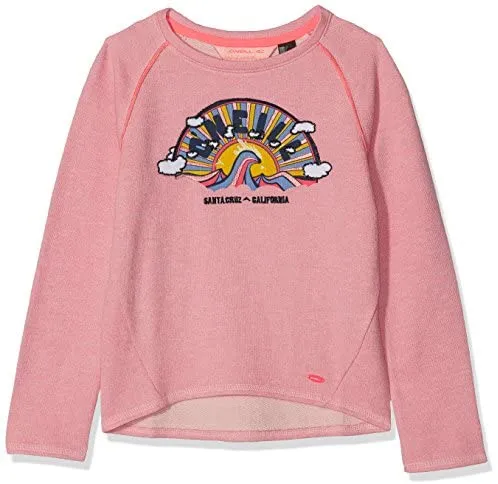 Sudadera ONEILL niña con cuello redondo Rise and surf sweatshirt Geranium Pink Ref. 8A6472 rosa arco iris