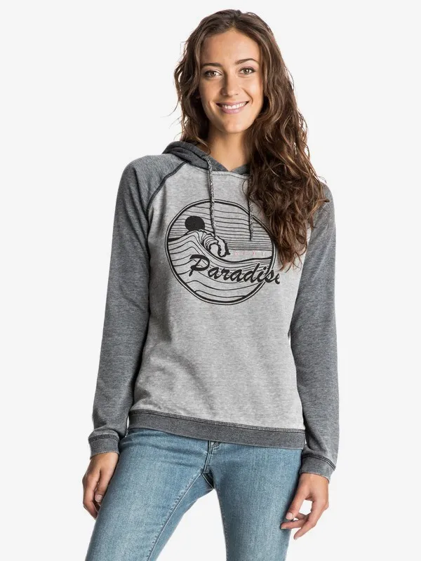 Sudadera ROXY con capucha para Mujer Palm Bazaar Paradise TRUE BLACK (kvj0) Ref. ERJFT03355 gris