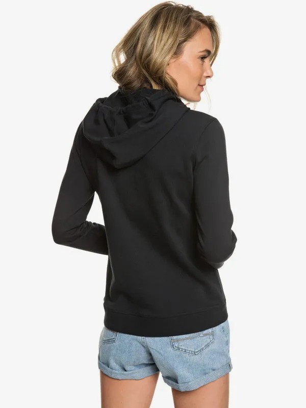 Sudadera ROXY con capucha para Mujer Secret Sands TRUE BLACK (kvj0) Ref. ERJFT03932 negra palmera tropical