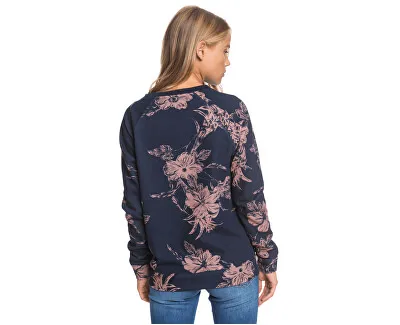 Sudadera ROXY cuello redondo Mujer Enchanted Isle (BSP6) Ref. ERJFT04277 Azul flores isla