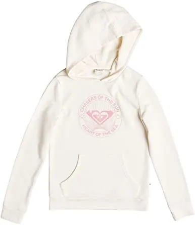 Sudadera ROXY niña con capucha Ref. ERGFT03126 Funny G OTLR blanco con logo pecho rosa