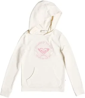 Sudadera ROXY niña con capucha Ref. ERGFT03126 Funny G OTLR blanco con logo pecho rosa