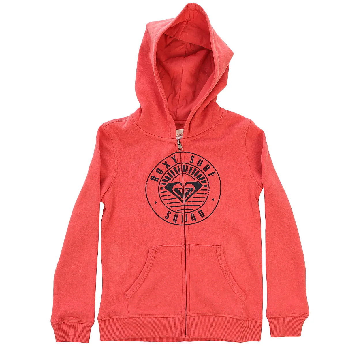 Sudadera ROXY niña con capucha y cremallera Local Nebula Ref. ERGFT03216 Rosa coral logo pecho