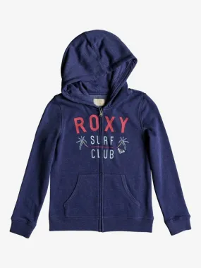 Sudadera ROXY niña con capucha y cremallera Ref. ERGFT03247 The Endless Round color BREO  VIOLETA logo letras grandes