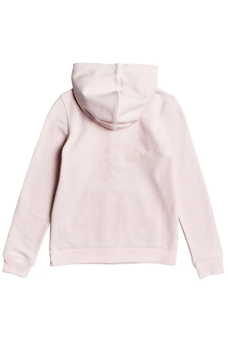 Sudadera ROXY niña con capucha y cremallera The Good Side (mcm0) Ref. ERGFT03410 Rosa palo logo pecho dorado