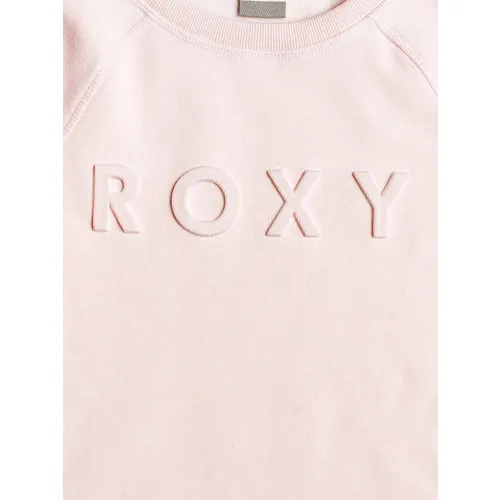 Sudadera ROXY niña con cuello redondo Live You (MCMO) Ref. ERGFT03423 rosa claro logo relieve