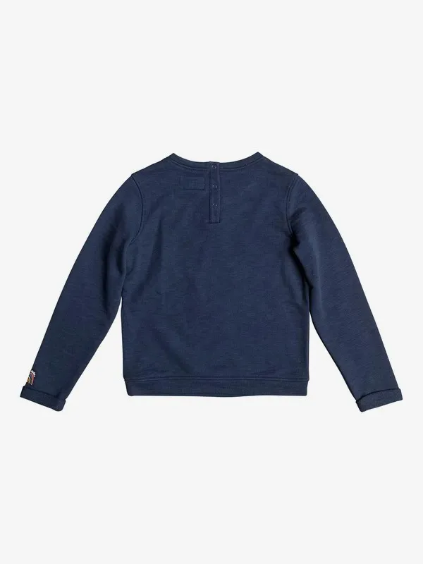 Sudadera ROXY niña cuello redondo It Feels Good (btk0) Ref. ERLFT03113 azul estampado pecho