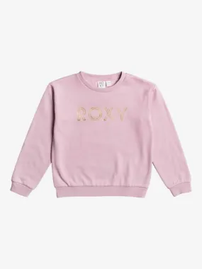 Sudadera ROXY niña cuello redondo Spring Day DAWN DUSK (mgn0) Ref. ERGFT03664 rosa palo logo pecho