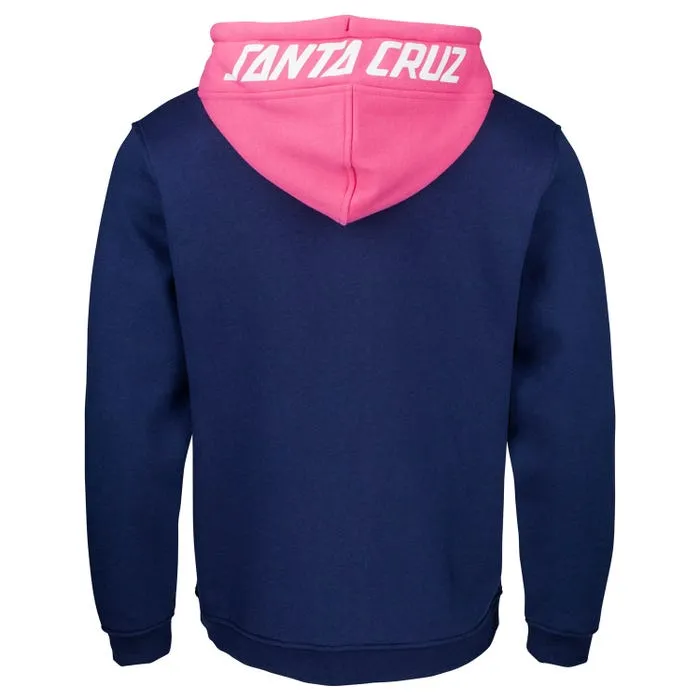 Sudadera Santa Cruz hombre con capucha y cremallera  halo zip hood sca-hdz-0262 dark  navy /orchid pink  azul y rosa