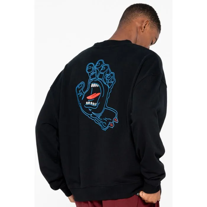 Sudadera Santa Cruz hombre suave cuello redondo VOID HAND CREW Black Ref. SCA-CRW-0767 Negra mano