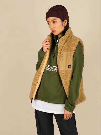 Sudadera SANTA CRUZ Mujer media cremallera Pinline 1/4 zip crew Ref. SCA-WCR-0218 verde militar