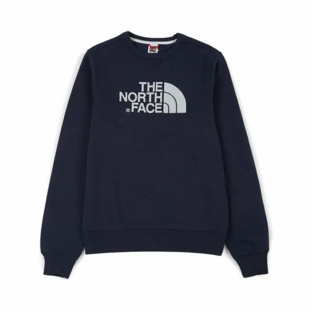 Sudadera THE NORTH FACE hombre con cuello redondo drew peak crew ref. T92ZWRH2G Azul marino con logo bordado gris claro