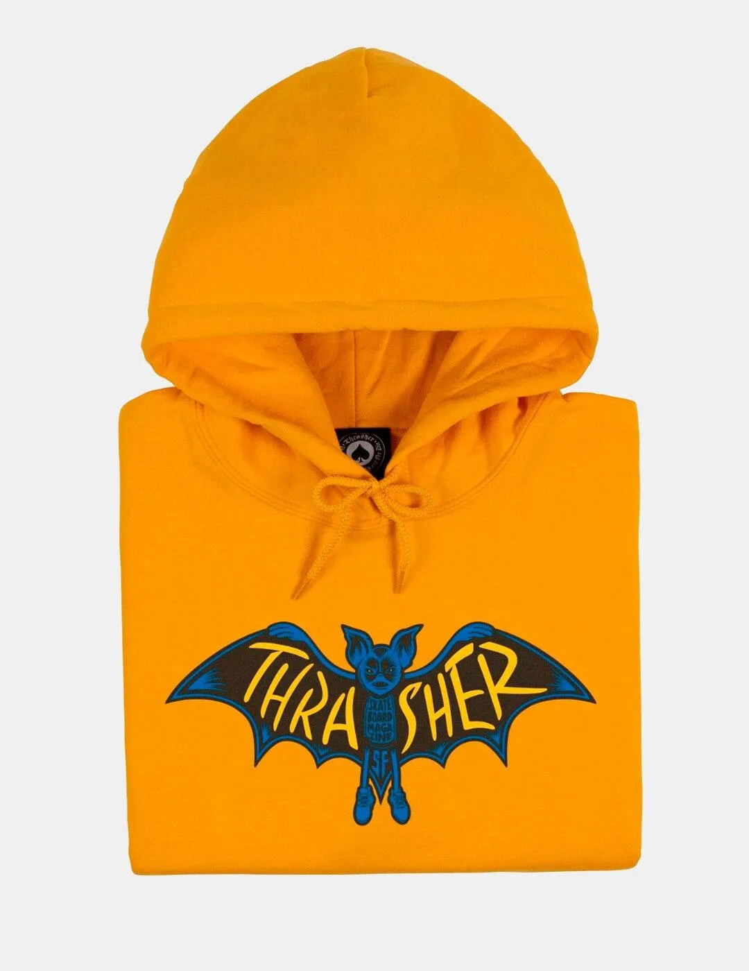 Sudadera THRASHER Hombre con capucha BAT HOOD magazine GOLG Ref. 145214 amarillo logo murcielago