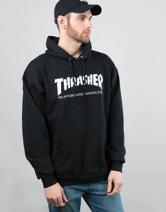 Sudadera THRASHER Hombre con capucha Skate Mag Hoodie Black Ref. 113103 Negra logo blanco