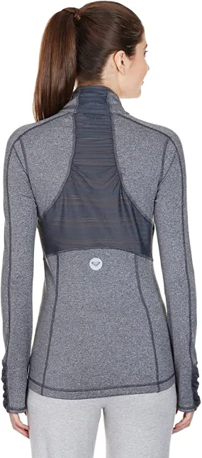 Sudadera Técnica GYM ROXY con cremallera Mujer Work It (kvjh) Ref. ARJJK03001 gris jaspeada