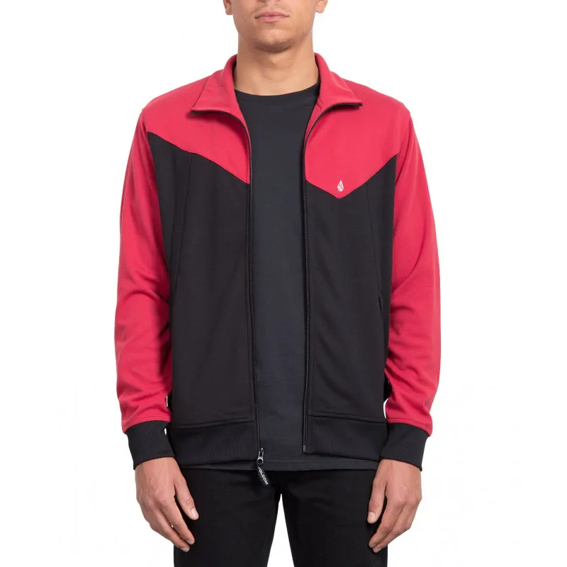 Sudadera VOLCOM Hombre con cremallera LOST TRACK ZIP JACKET BLACK Ref. A4811903 Negra y roja