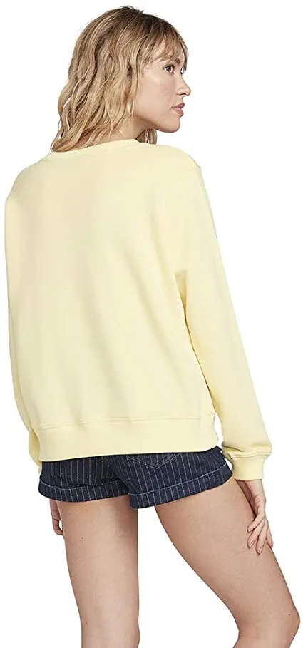 Sudadera VOLCOM Mujer cuello redondo MAGLIONE SOUND CHECK YELOW Ref. B4612052 Amarilla setas