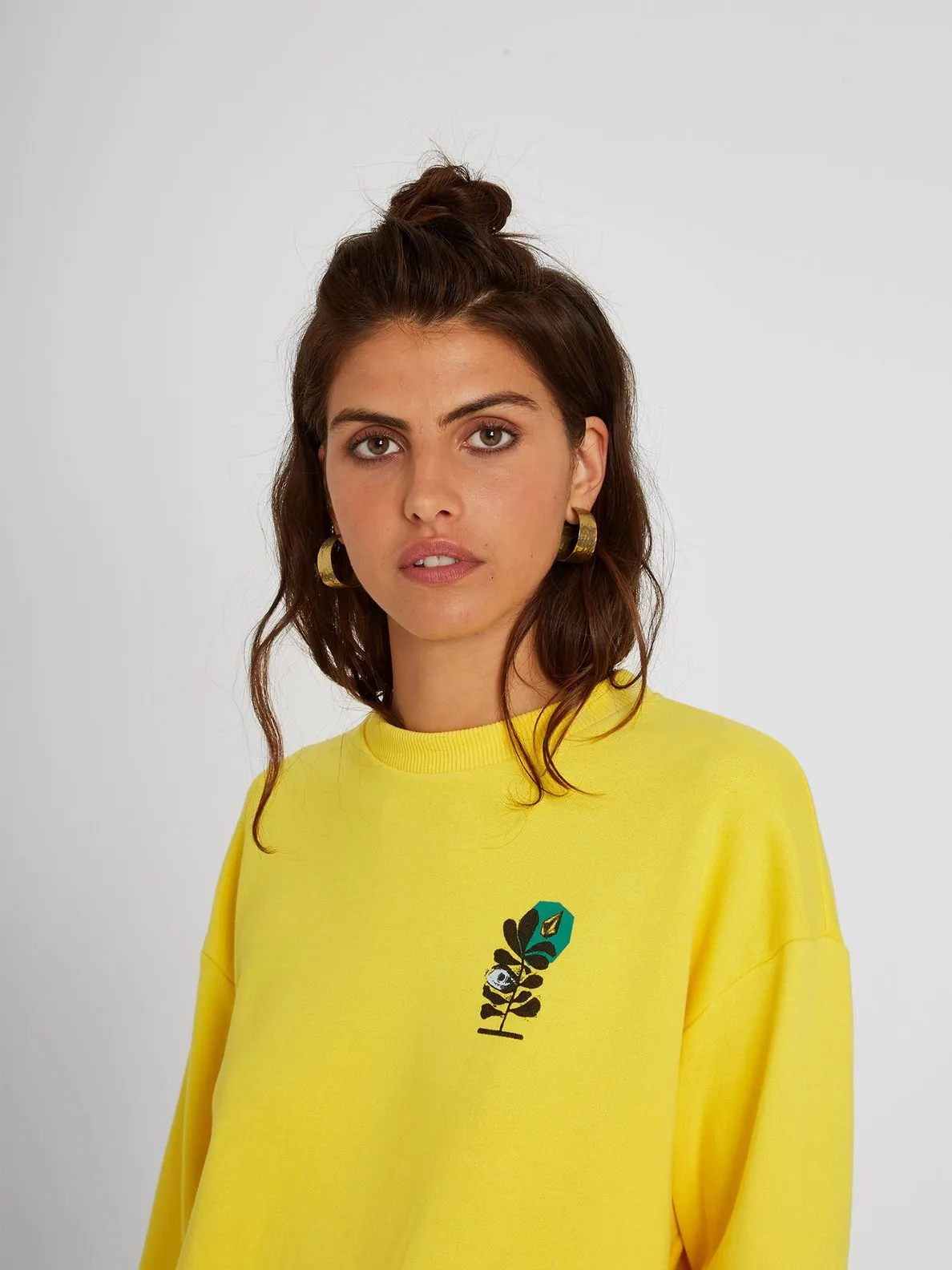 Sudadera volcom Mujer cuello redondo VOLCHECK – ACID LEMON Ref. B4612103_ACL amarillo limón