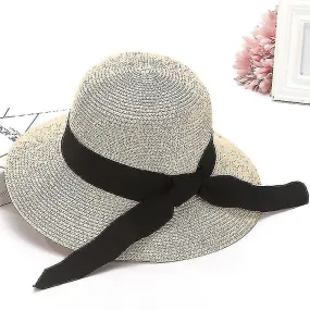 Sun Hats For Women Uv Protection Wide Brim Foldable Floppy Straw Beach Hat With Strap