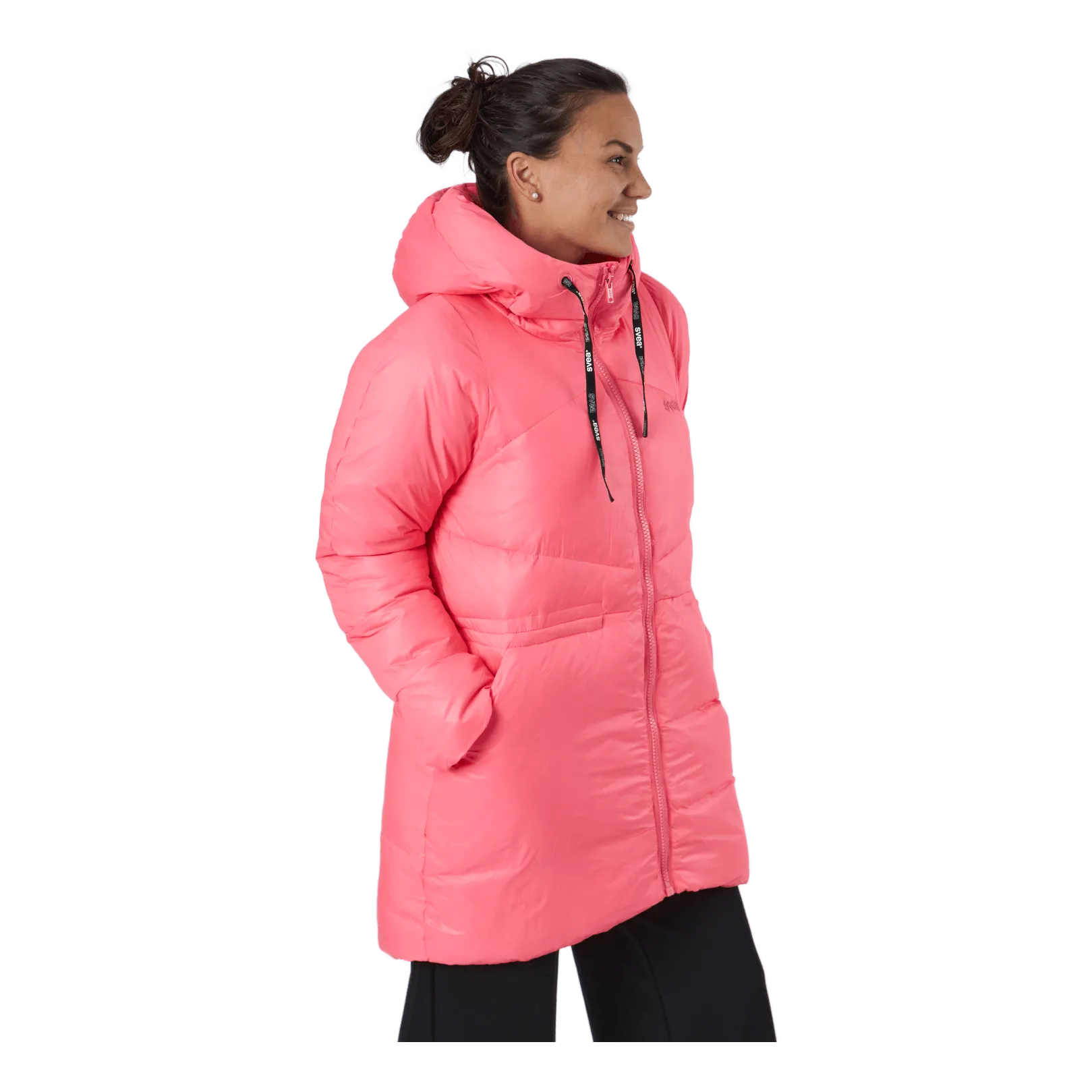 Svea W. Mid Length Shiny Jacket Happy Pink