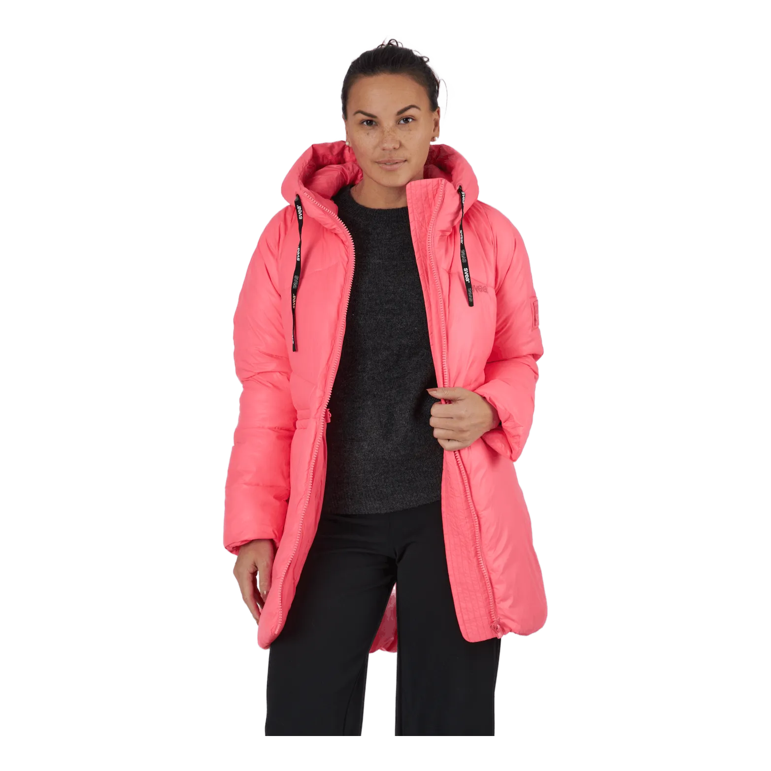 Svea W. Mid Length Shiny Jacket Happy Pink