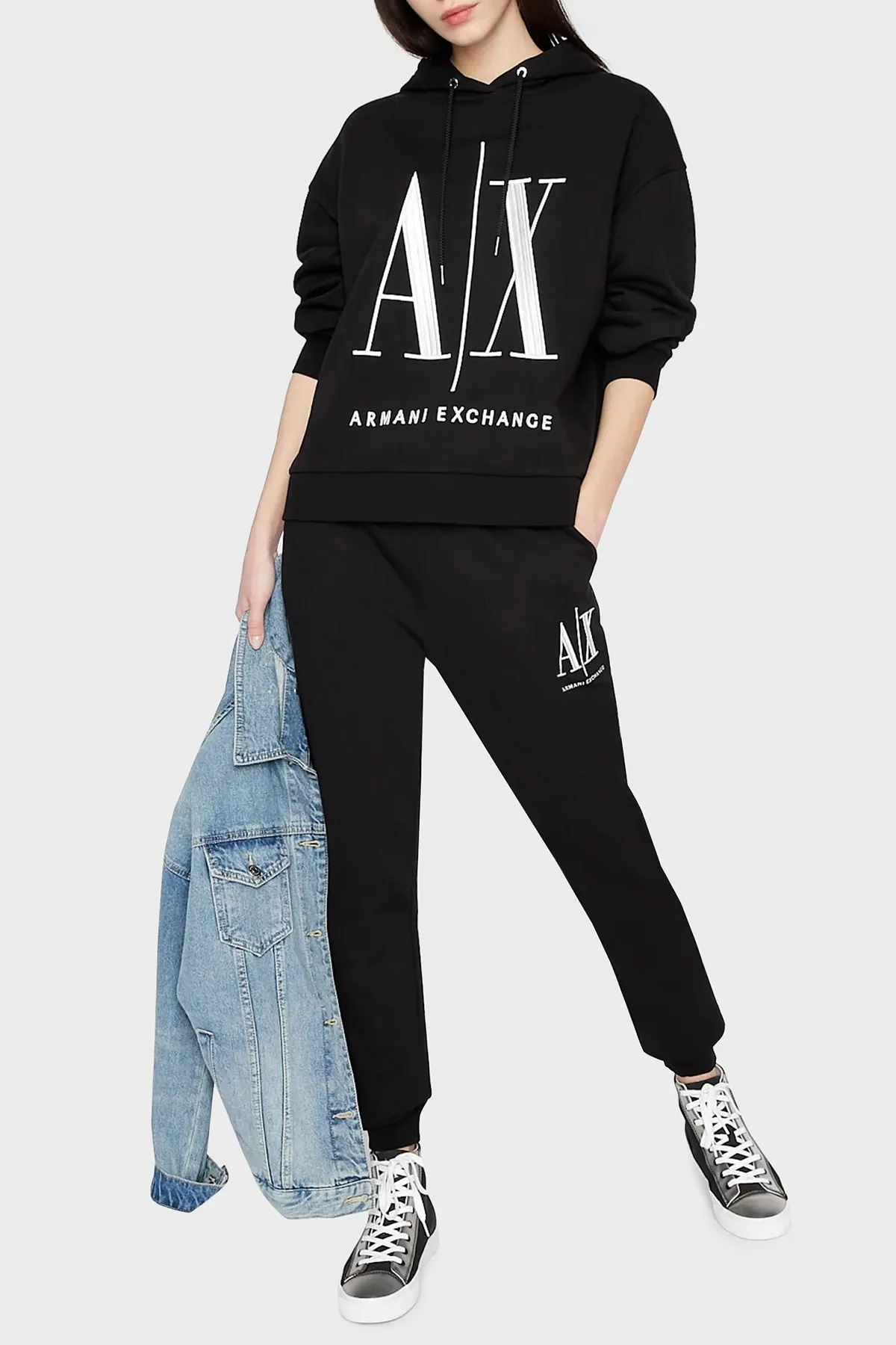 Sweatshirt Women Black Armani Exchange