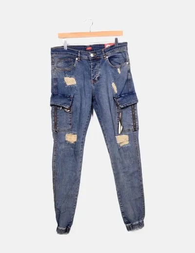 THE GANGSTER Jeans denim cargo