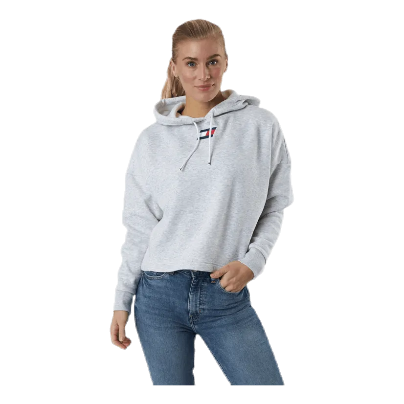 Tommy Hilfiger Sport Cropped Hoody Flag Logo Grey