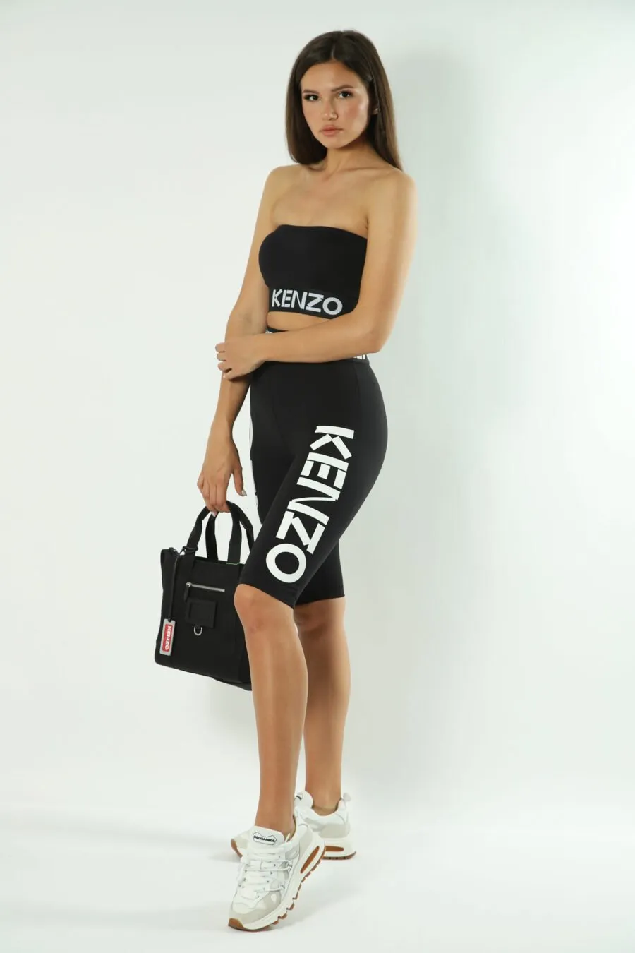 Tote bag bandolera negro con logo 