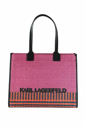 Tote bag fucsia con negro y logo