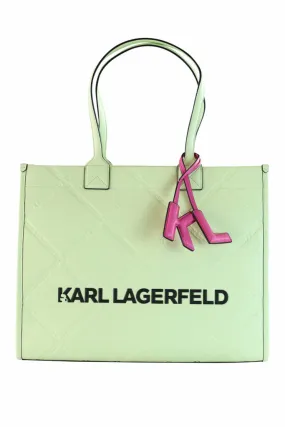 Tote bag verde k/skuare con logo en relieve