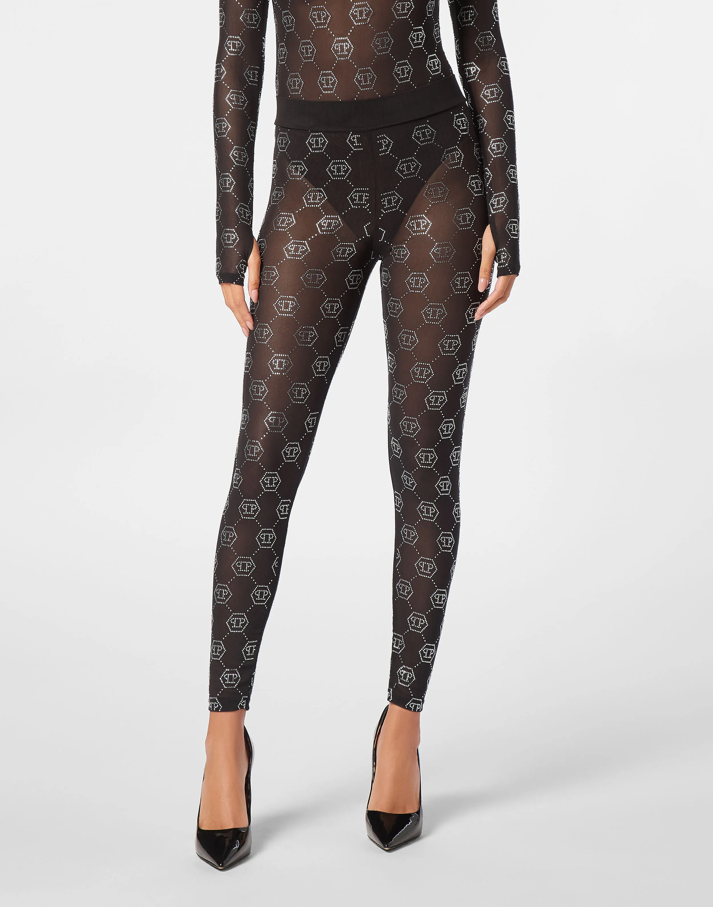 Tulle  Leggings Strass Monogram