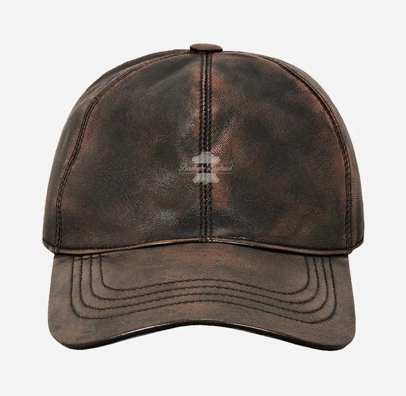 UNISEX Vintage Leather Baseball Caps Wax Vintage Leather Hats