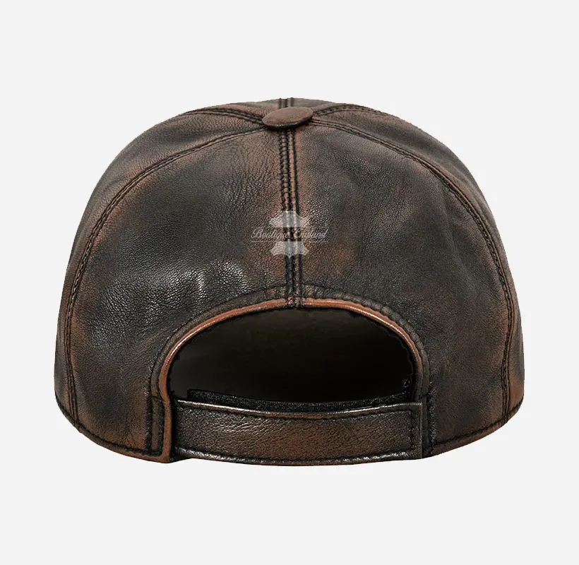 UNISEX Vintage Leather Baseball Caps Wax Vintage Leather Hats