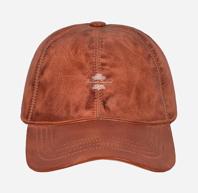 UNISEX Vintage Leather Baseball Caps Wax Vintage Leather Hats