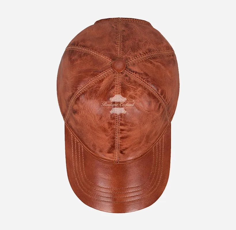 UNISEX Vintage Leather Baseball Caps Wax Vintage Leather Hats