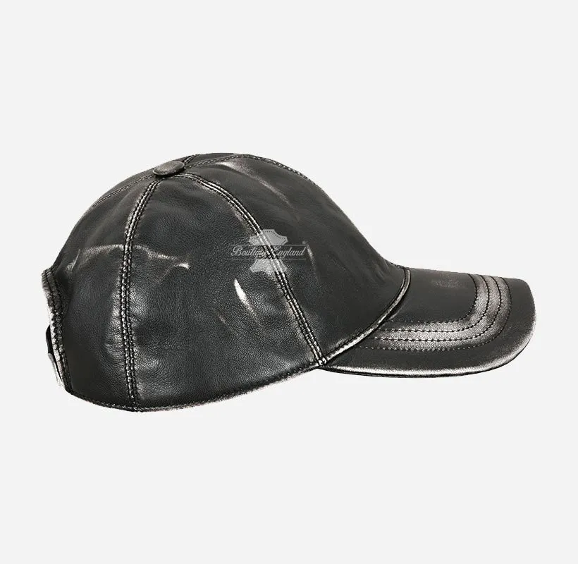 UNISEX Vintage Leather Baseball Caps Wax Vintage Leather Hats