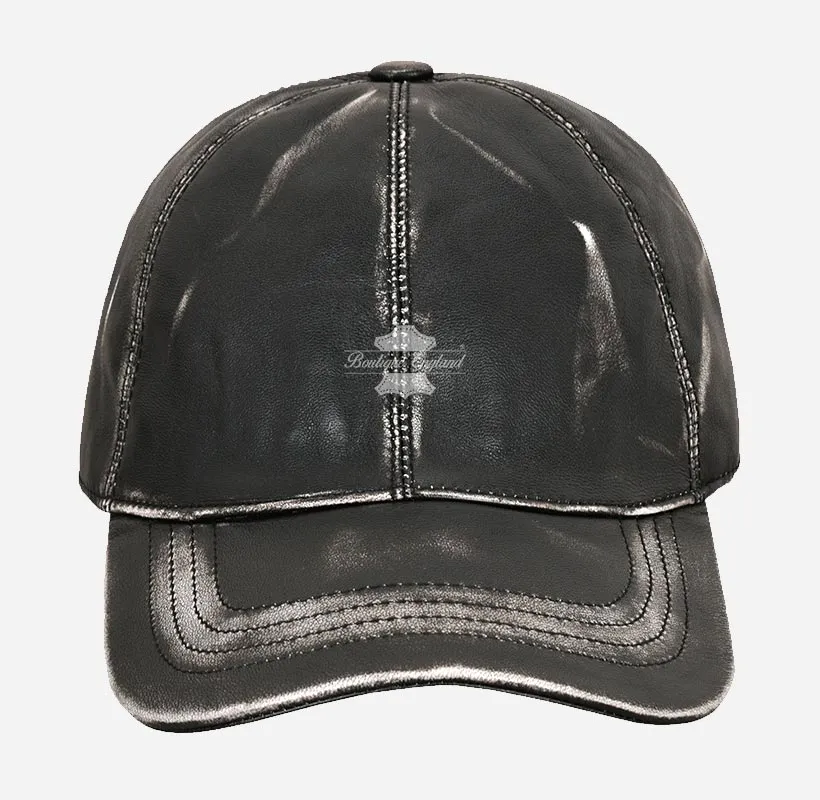 UNISEX Vintage Leather Baseball Caps Wax Vintage Leather Hats