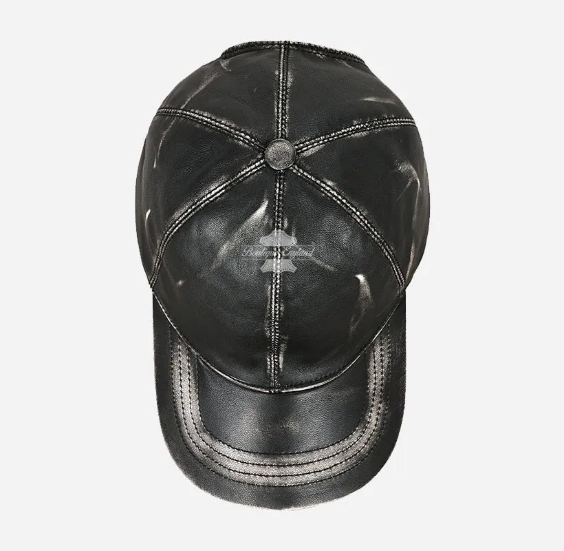 UNISEX Vintage Leather Baseball Caps Wax Vintage Leather Hats