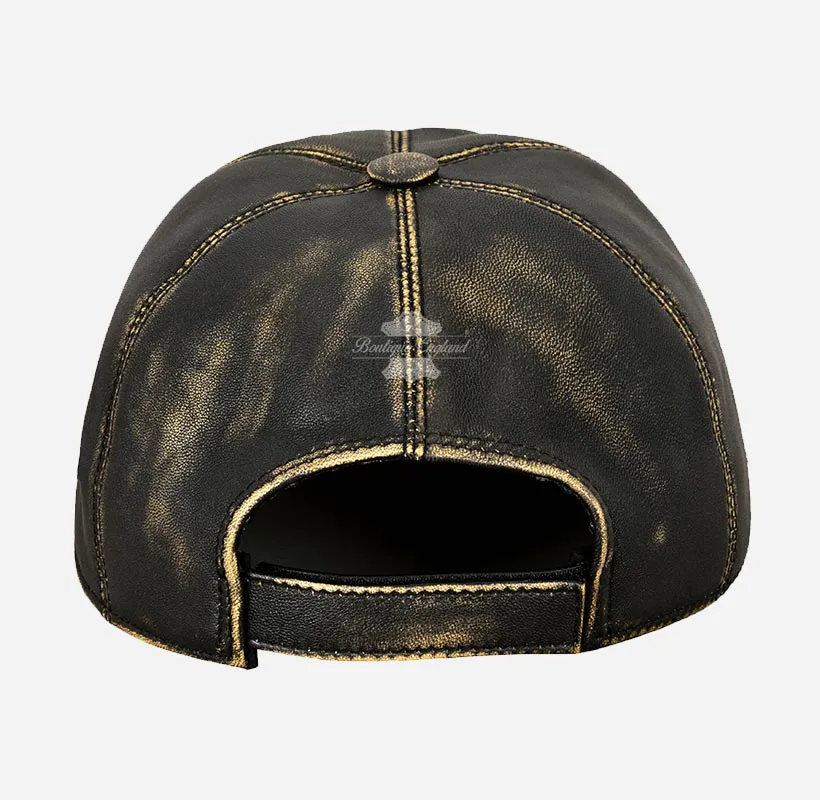 UNISEX Vintage Leather Baseball Caps Wax Vintage Leather Hats