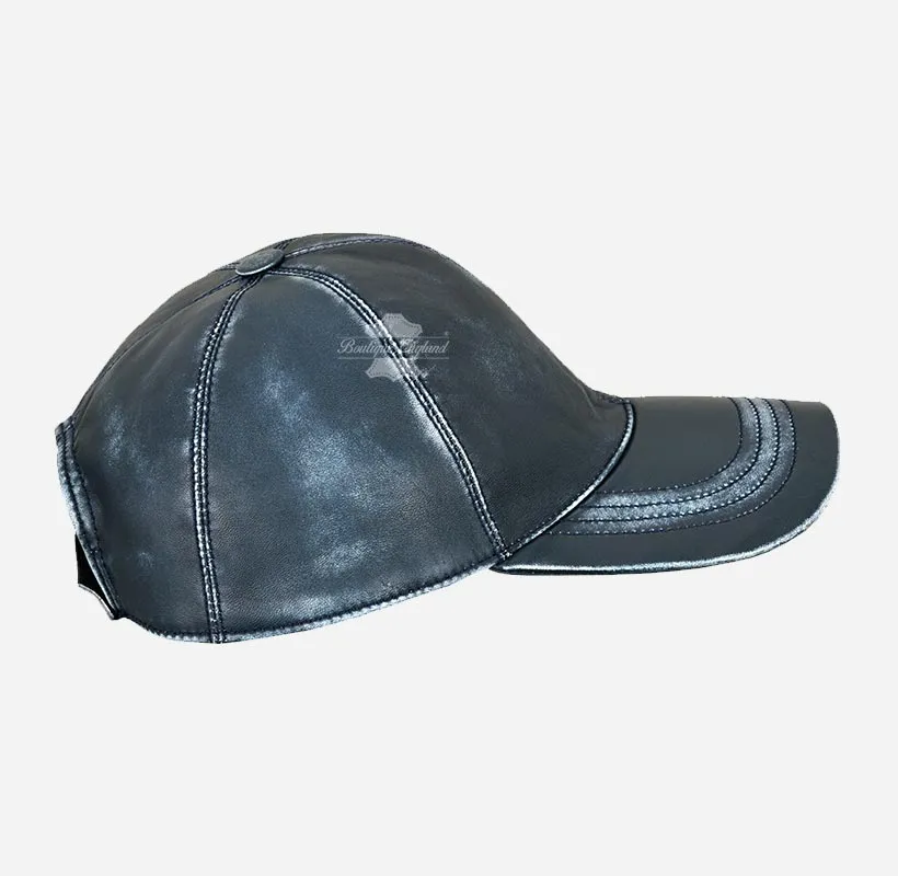 UNISEX Vintage Leather Baseball Caps Wax Vintage Leather Hats