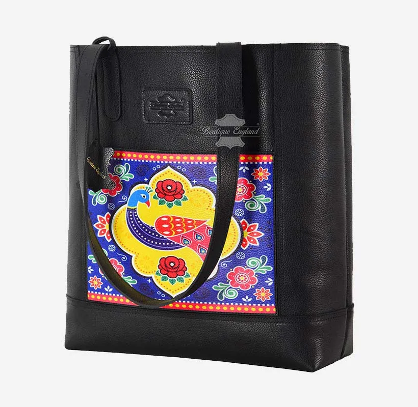 Women's Truck Art Leather Tote Bag Shoulder Bag