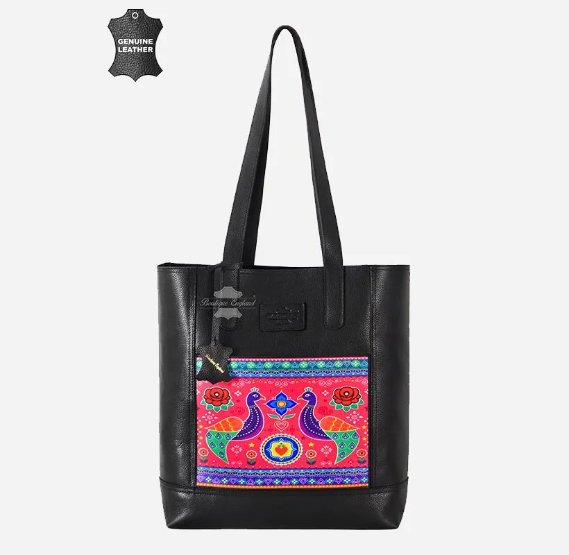 Women's Truck Art Leather Tote Bag Shoulder Bag