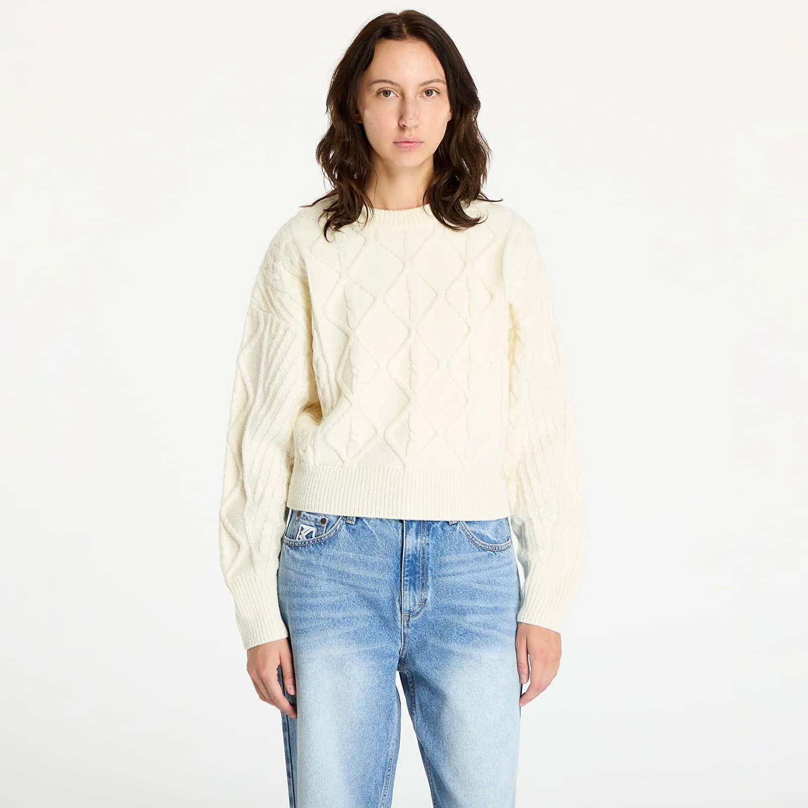 Wrangler Cable Knit Sweater Worn White